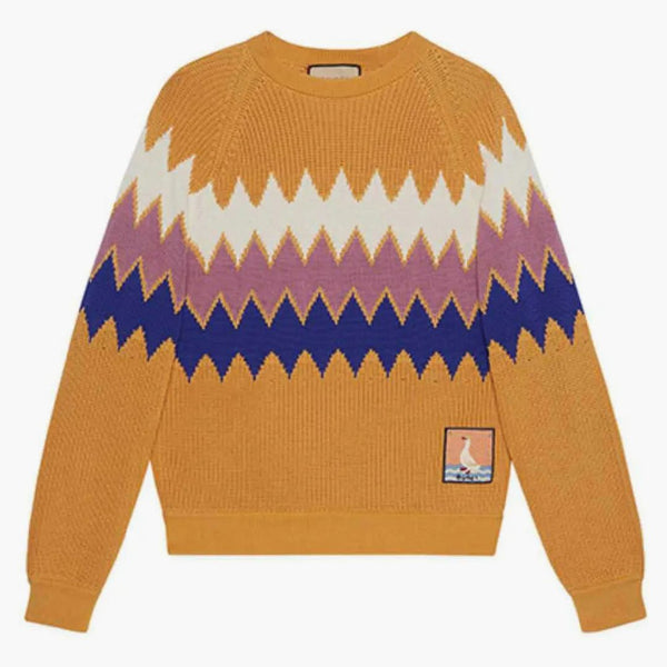 Gucci Stripe Pattern Sweater Orange Multi