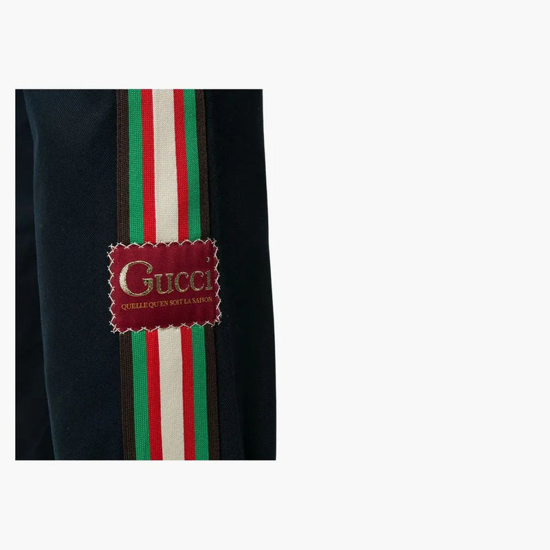 Gucci pruhovaný přímá kalhoty Gabardine Black/Multi