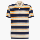 Gucci randig Jersey Polo Navy/Orange/Mint