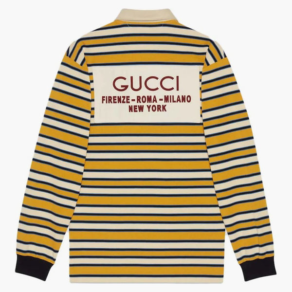 Polo w paski Gucci z plastrem żółtym/wielokolorowym