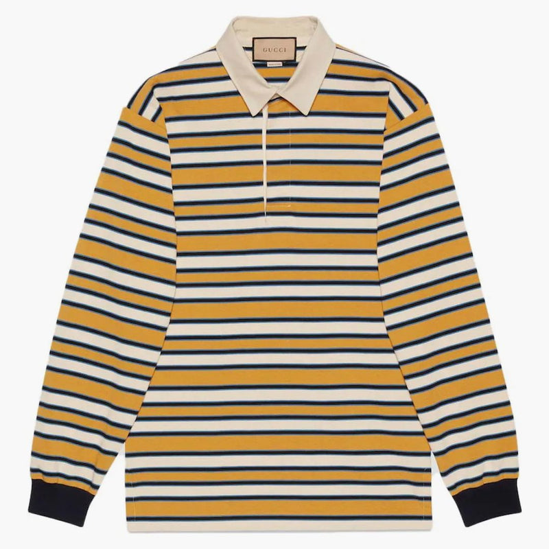 Polo w paski Gucci z plastrem żółtym/wielokolorowym