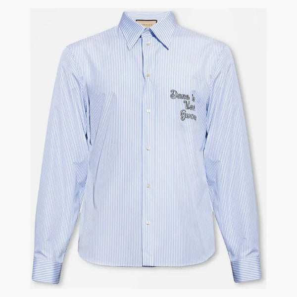 Camicia a strisce Gucci azzurro
