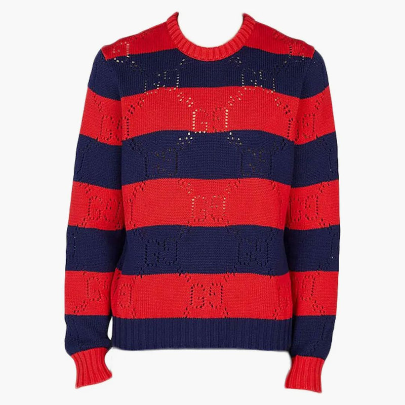 Gucci randig tröja röd/blå