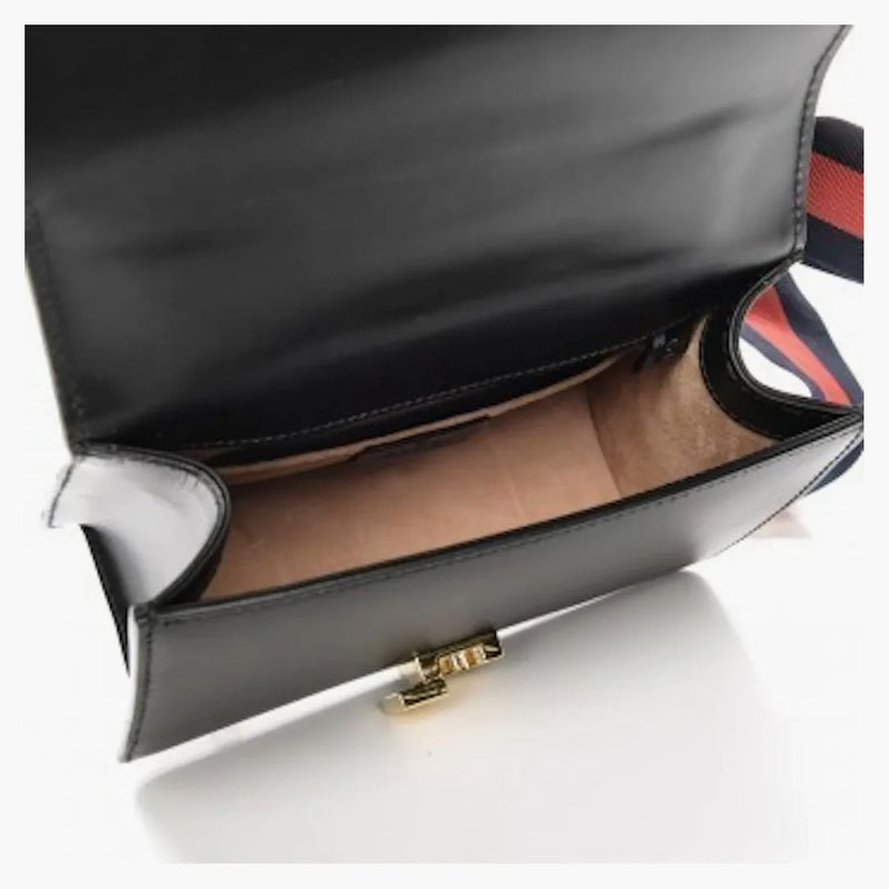 Gucci Sylvie rameno GG Web Stripe Mini Black/Red/Green