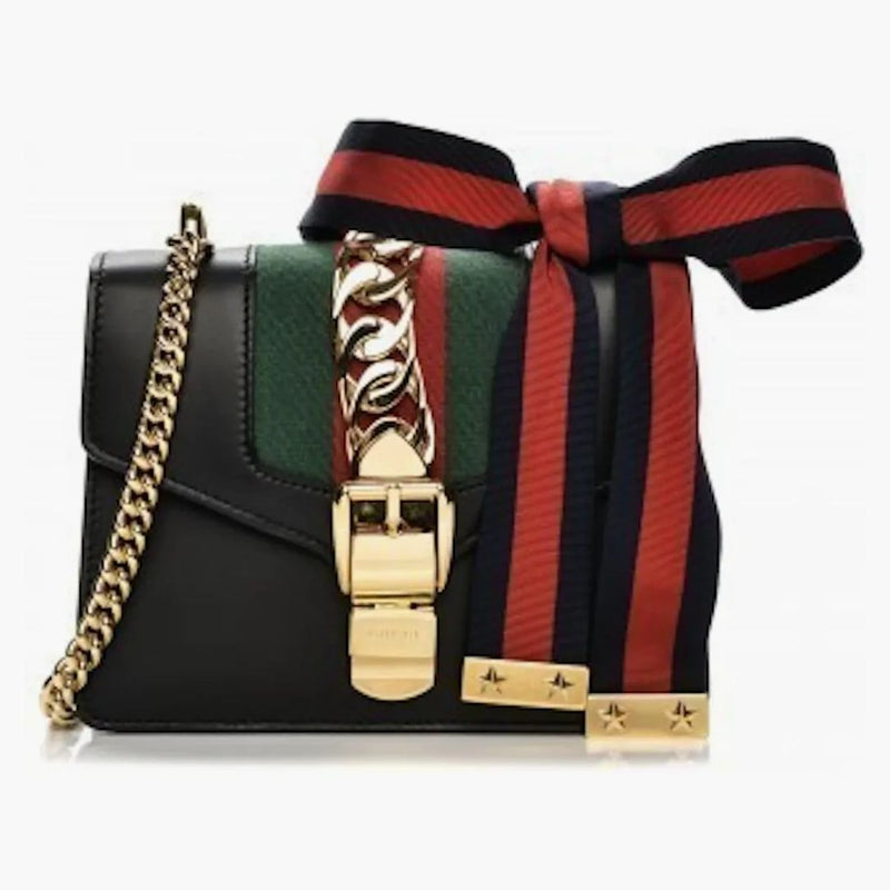 Gucci Sylvie rameno GG Web Stripe Mini Black/Red/Green