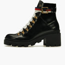 Gucci Sylvie Web 55mm Ankle Boot Black Leather