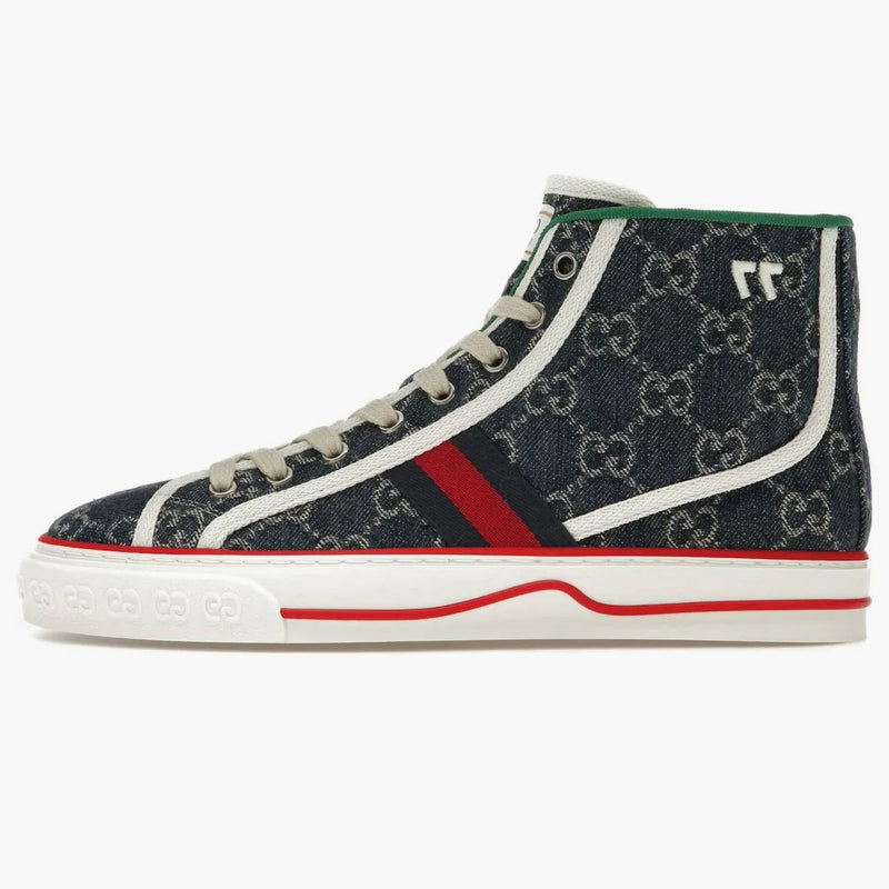 Gucci Tennis 1977 High Najlepszy dżinsowy druk GG (kobiety)