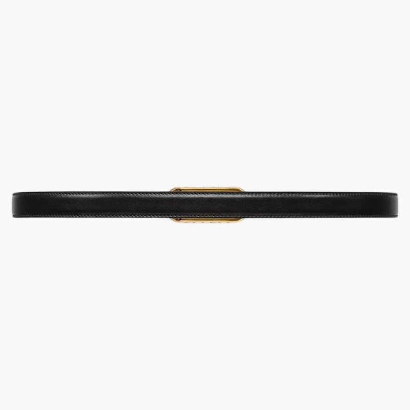 Cinturón delgado de gucci con cristal doble g hebilla negra