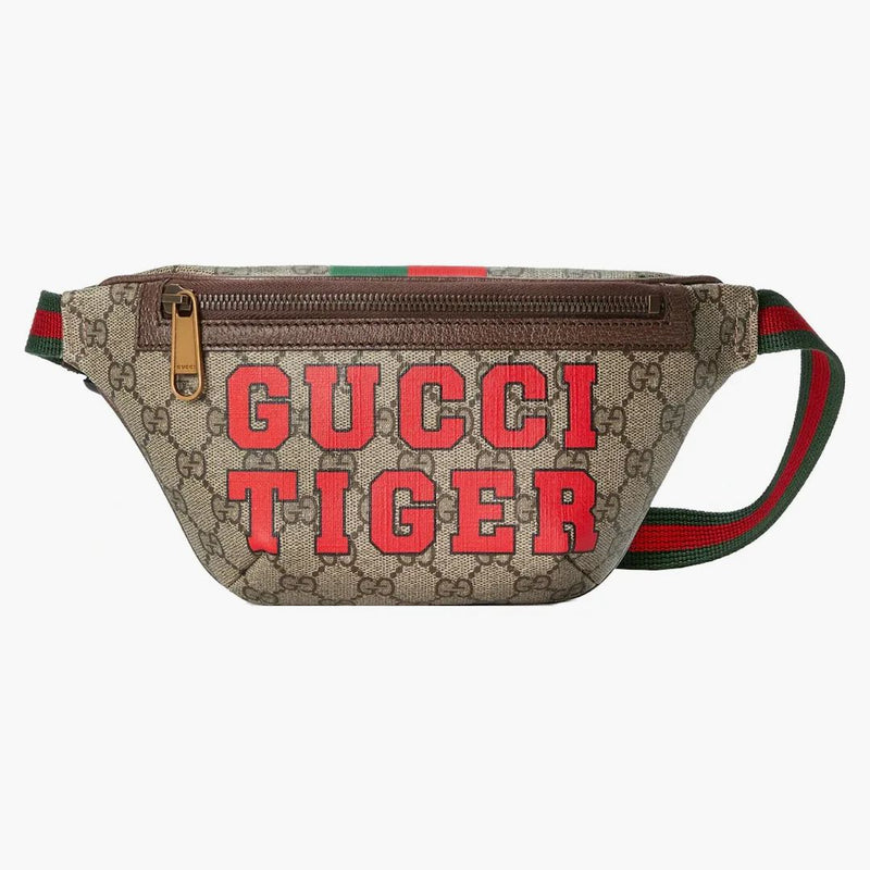 Gucci Tiger Gg Belt Bag Beige/ebony