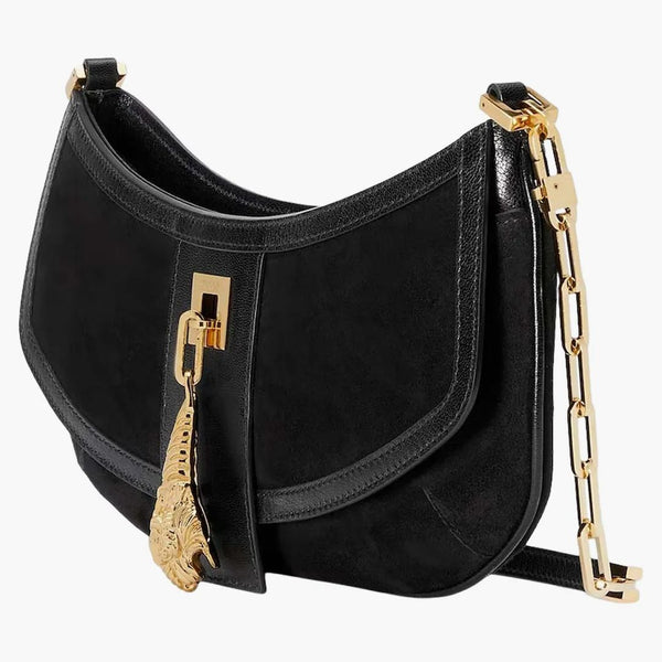 Gucci Tiger Head Malá taška na rameno černá