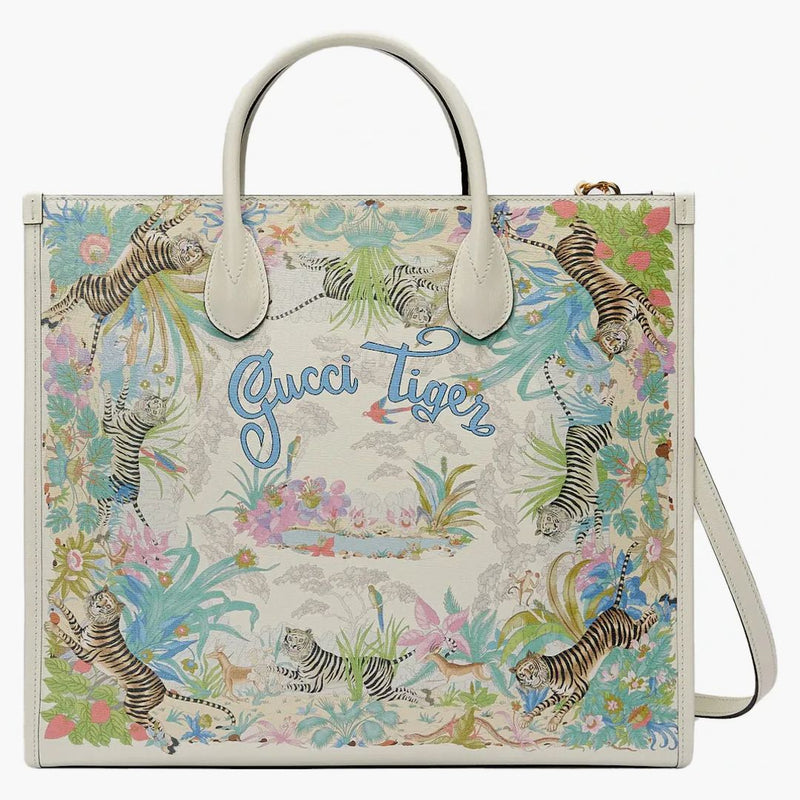 Sacca morta media tigre gucci fuori bianco