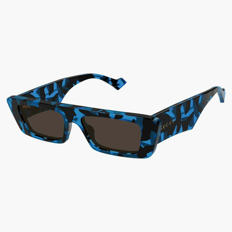 Gucci Tortoise Flattop Frattop Omperi da sole blu/nero/Havana (GG1331S-004-FRI)