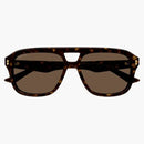 Gucci Tortoise Square Frame Sunglasses Dark Havana/Brown (GG1263S-006-Fri)