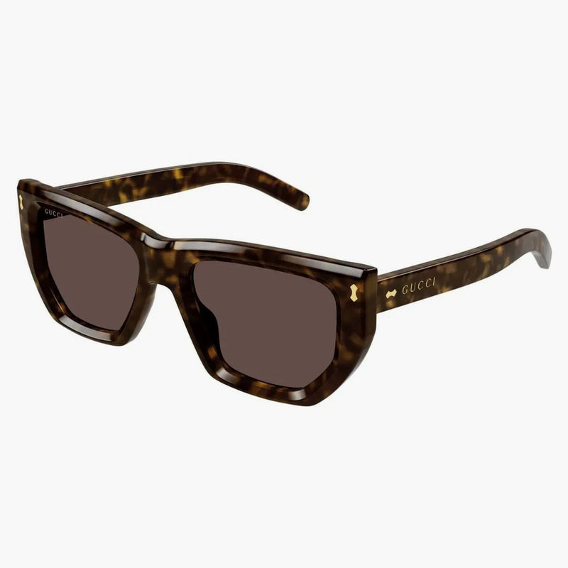 Gucci Tortoise Square Frame Sunglasses Havana/Brown (GG1520S-002-Fri)