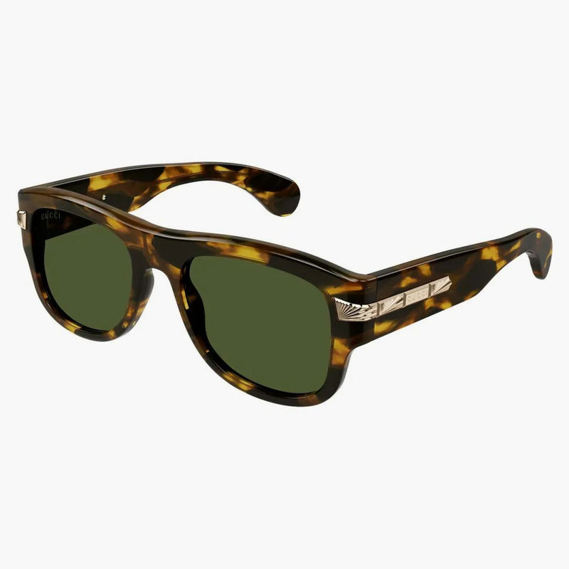 Gucci Tortoise Square Frame Sunglasses Havana/Green (GG1517S-003-Fri)