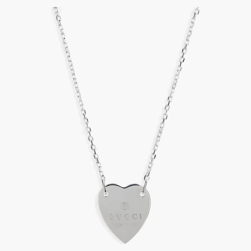 Gucci Trademark Heart Necklace Silver