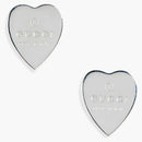 Pendientes de tachuelas de corazón de Gucci Silver