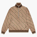 Gucci Till GG Stripe Knit Half-Zip Jacket Beige/Brown