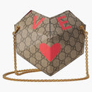 Gucci Valentýn Heart Bag Malý GG Supreme Beige/Ebony