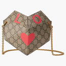 Gucci Valentýn Heart Bag Malý GG Supreme Beige/Ebony