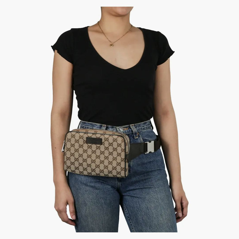 Gucci Belt Bag Gg Supreme Canvas Small Beige/black