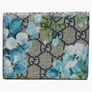 Gucci Card Case Wallet Blooms Gg Supreme Blue/beige/red