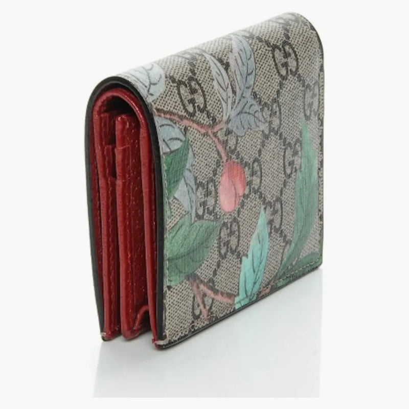 Gucci Card Case Wallet Monogram Gg Supreme Tian Print Brown/beige/pink/blue
