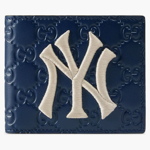 Gucci Wallet Ny Yankees Patch Royal Blue