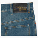 Gucci umyl pravidelné džíny s kamenným modrým mramorovaným džínovým džínem