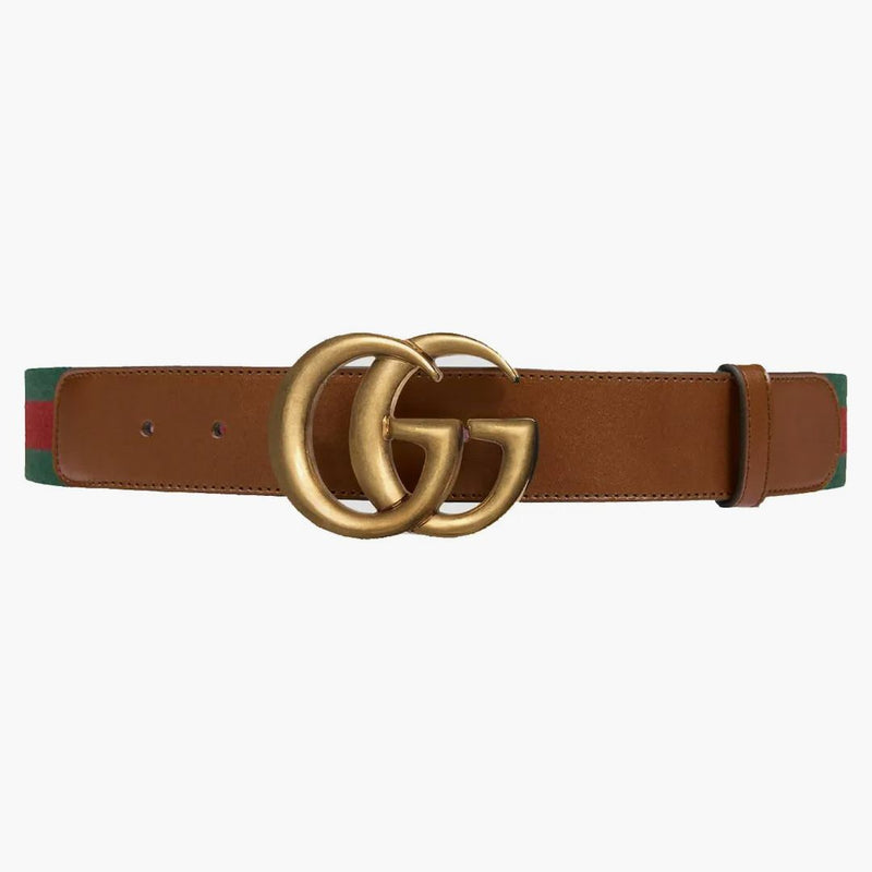 Gucci Web Belt Belt Double G Buckle 1.5 Web Green e Red