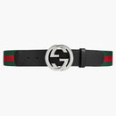 Gucci webbbälte med GE Buckle Green/Red Web