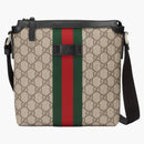 Gucci Web GG Supreme Flat Messenger Beige/Ebony
