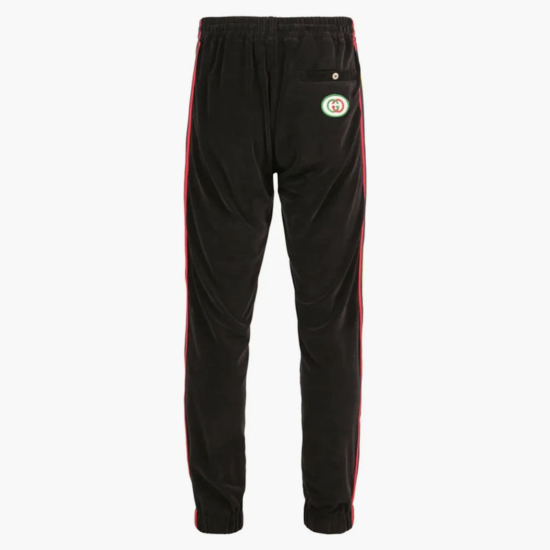 Gucci Web Striped Velvet Jogger Pants černé