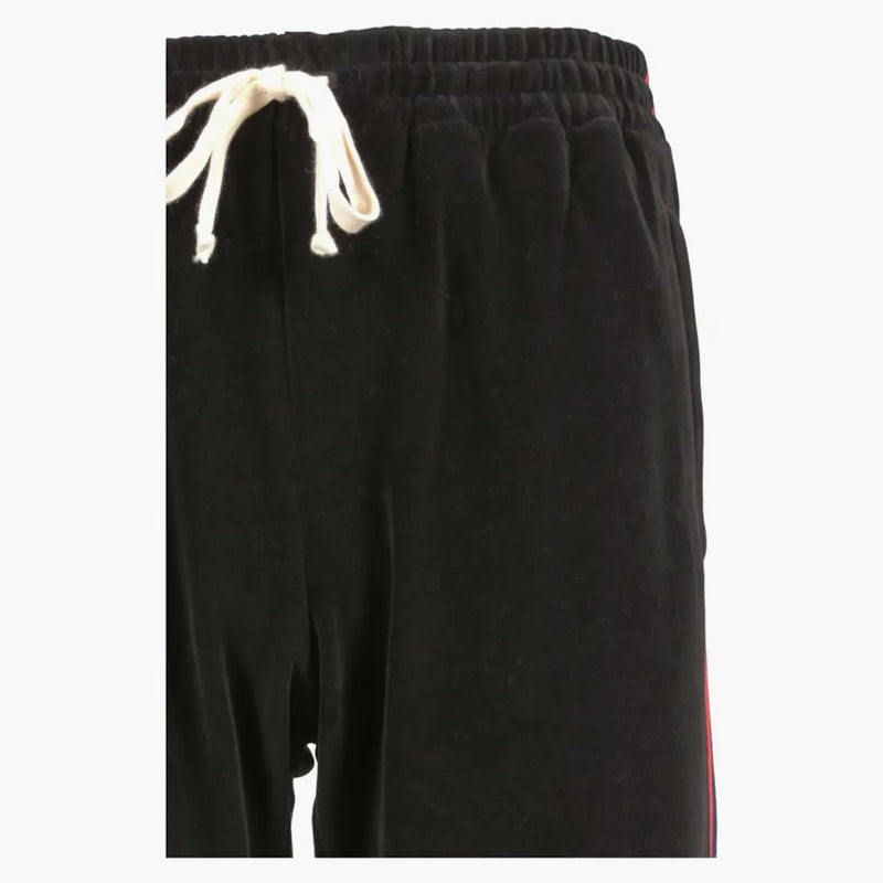 Gucci Web Striped Velvet Jogger Pants černé