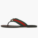 Gucci Web Thong Sandal Black Leather