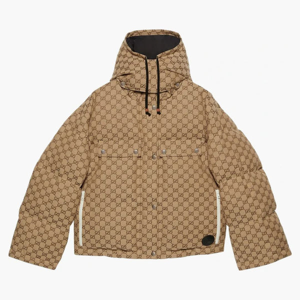 Gucci Women's GG Cotton Canvas Buffer Jacket Camel/Ebony