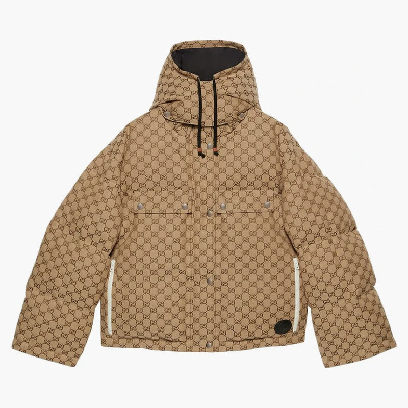 Gucci Women's GG Cotton Canvas Buffer Jacket Camel/Ebony