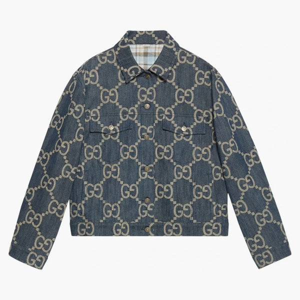 Gucci Women's GG denim Jacket Blue/Ivory
