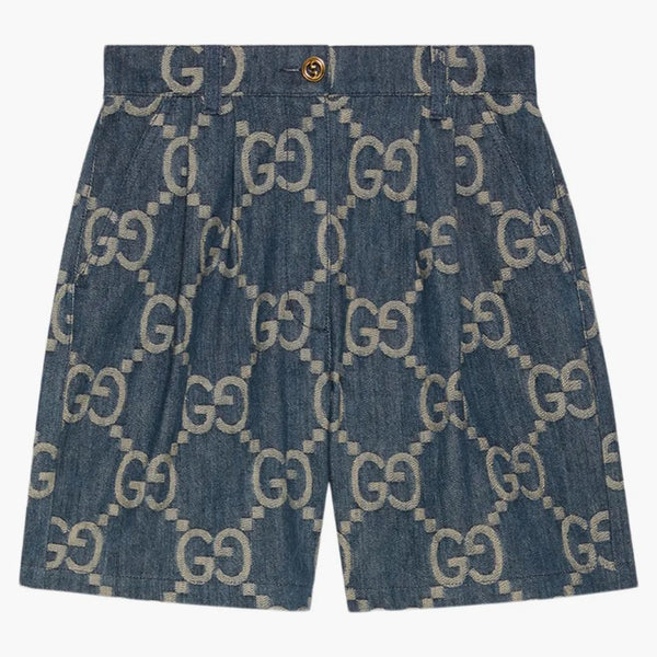 Dámské jumbo džínové šortky Gucci Blue/Ivory