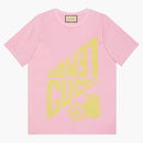 Gucci Women's Lemon Gucci Print T-Shirt Pink/Yellow