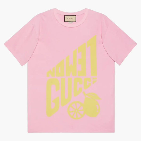 Gucci damska cytryna gucci print T-shirt różowy/żółty