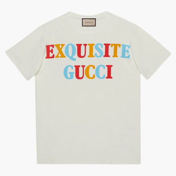 Gucci Women's Oversiteish Exququite Gucci Heavy Cotton Jersey T-shirt Off White/Multi