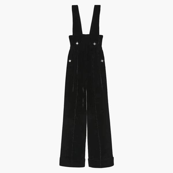 Gucci Kobiet Silk Viscose Cuffed Skocsuit Black