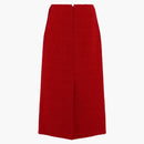 Gucci Wool Blend Midi Skirt Red
