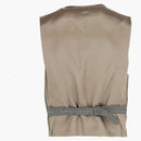 Gucci Wool Blend Plaid Vest Gray Beige