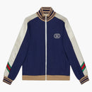 Gucci Wool Jersey Zip Jacket Blue