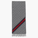 Gucci Wool Logo Scarf Zinc/blue