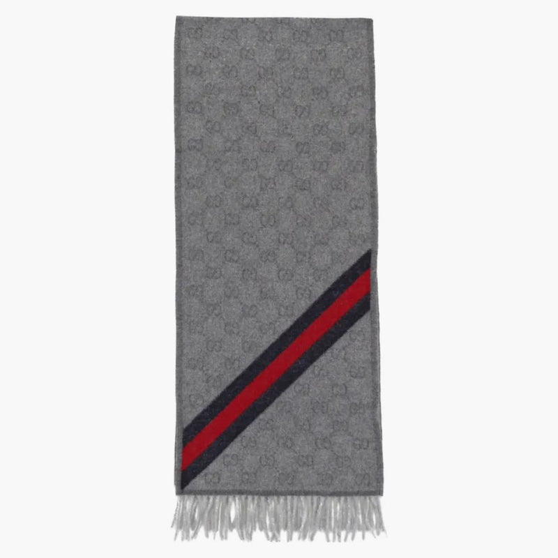 Gucci Wool Logo Scarf Zinc/Blue