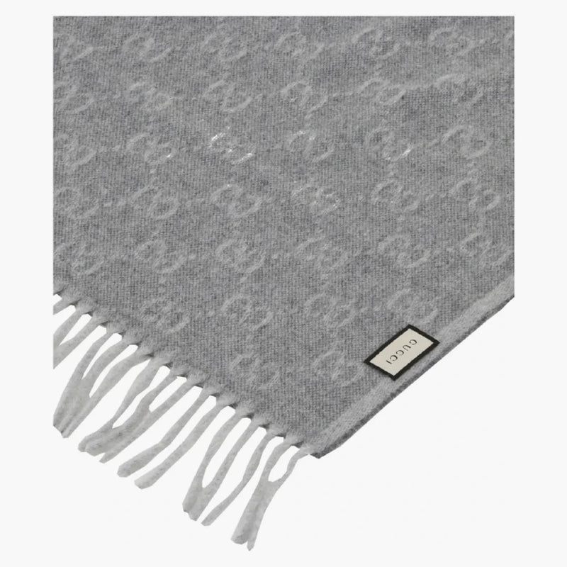 Gucci Wool Logo Scarf Zinc/Blue