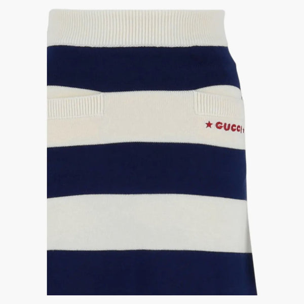 Gucci Wool Striped Skirt Cream